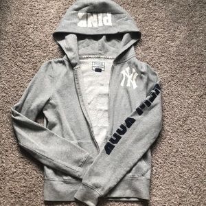 NY Yankees PINK Zip-Up Hoodie